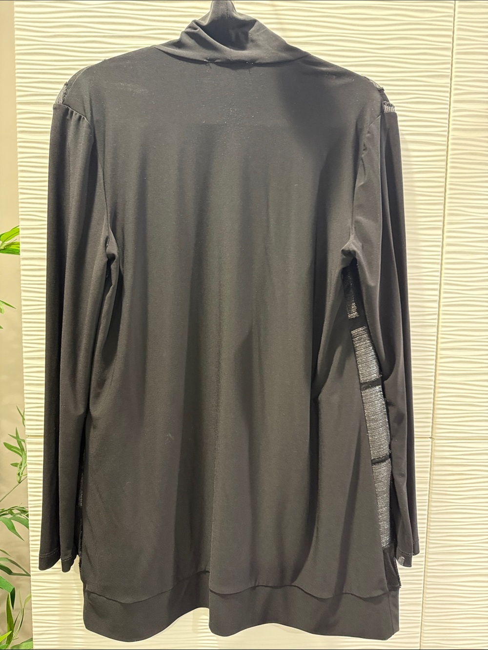 Joseph Ribkoff Black Open-Front Geometric Panel Jacket - Picture 3 of 3